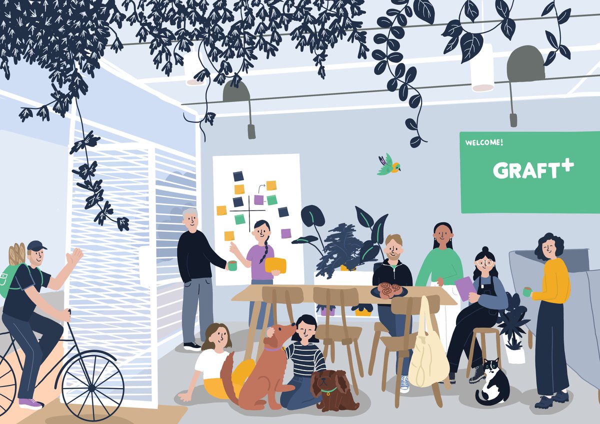 We had the pleasure of hosting Lucy as our placement student from <a href="/DJCAD/">DJCAD, UoD</a> for just over 3 months. As a leaving gift, she depicted us all (zoom pets included) - she really captured the life and soul of Graft! We will miss you, Lucy. Thank you for everything.