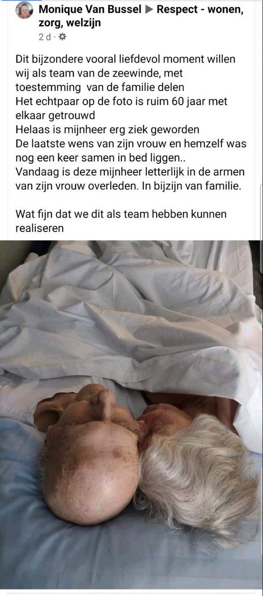 Getroffen door de liefde. En door het team dat er omheen stond en dit hielp realiseren.
Dit is zorg. Dit is waar zorg om gaat. ❤️