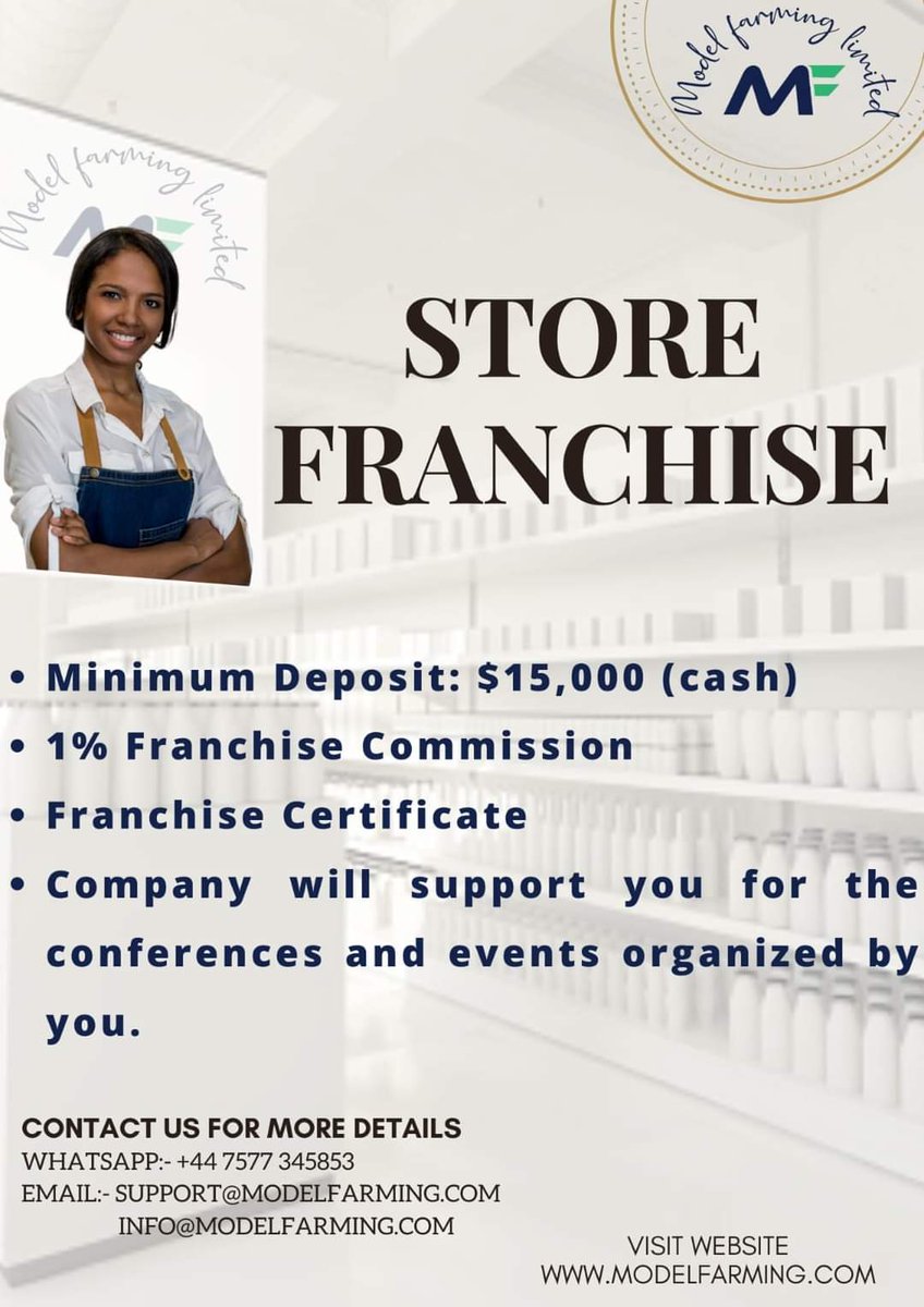FranklinKnowle9's tweet photo. ⚡𝐒𝐭𝐨𝐫𝐞 𝐅𝐫𝐚𝐧𝐜𝐡𝐢𝐬𝐞:- $𝟏𝟓𝟎𝟎𝟎 
⚡𝐁𝐮𝐬𝐢𝐧𝐞𝐬𝐬 𝐅𝐫𝐚𝐧𝐜𝐡𝐢𝐬𝐞:- $𝟑𝟎𝟎𝟎𝟎 
⚡𝐂𝐨𝐫𝐩𝐨𝐫𝐚𝐭𝐞 𝐅𝐫𝐚𝐧𝐜𝐡𝐢𝐬𝐞:- $𝟏𝟐𝟓𝟎𝟎𝟎
𝐉𝐨𝐢𝐧 𝐓𝐨𝐝𝐚𝐲 :- 𝐰𝐰𝐰.𝐦𝐨𝐝𝐞𝐥𝐟𝐚𝐫𝐦𝐢𝐧𝐠.𝐜𝐨𝐦

#MFL #iamwithmodelfarming #modelfarming #storefranchise #MLM https://t.co/PixKywDK1b