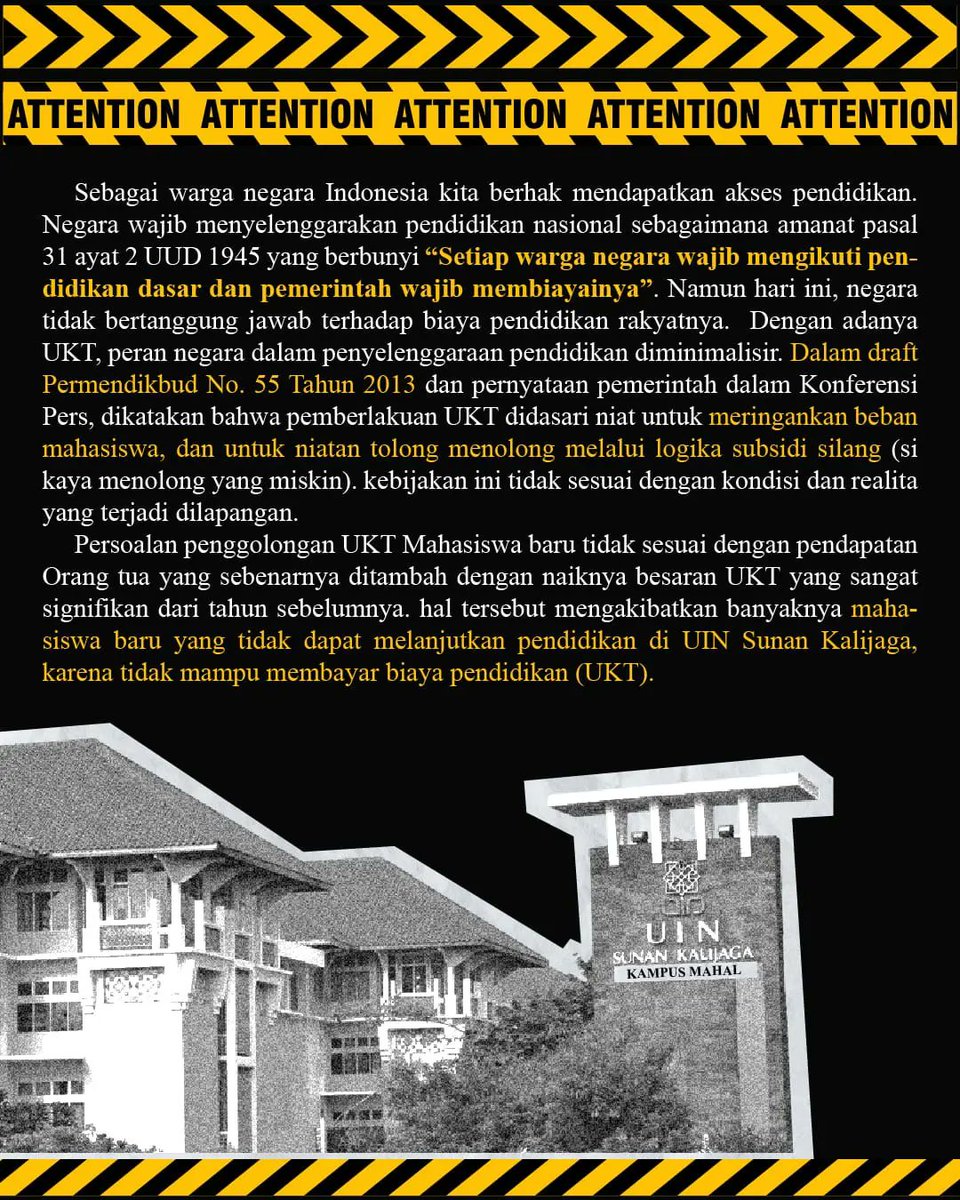 Setelah Bubarkan PBAK Kini Gerbang Ditutup, Ketua Sema: Kondisi UIN SUKA Mencemaskan

nolesa.com/setelah-bubark…

#UINSukaKampusMahal
#TolakKenaikanUKT
#TolakDanacita
#StopKomersialisasiPendidikan