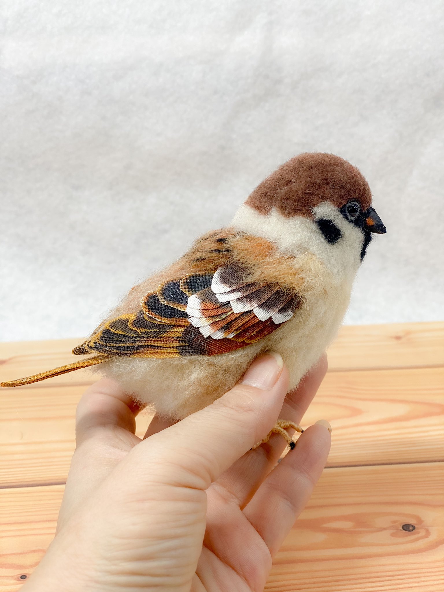 羊毛フェルト yuriさま　スズメ2羽　ハンドメイド　オーダー スズメ 羊毛フェルト ハンドメイド 鳥