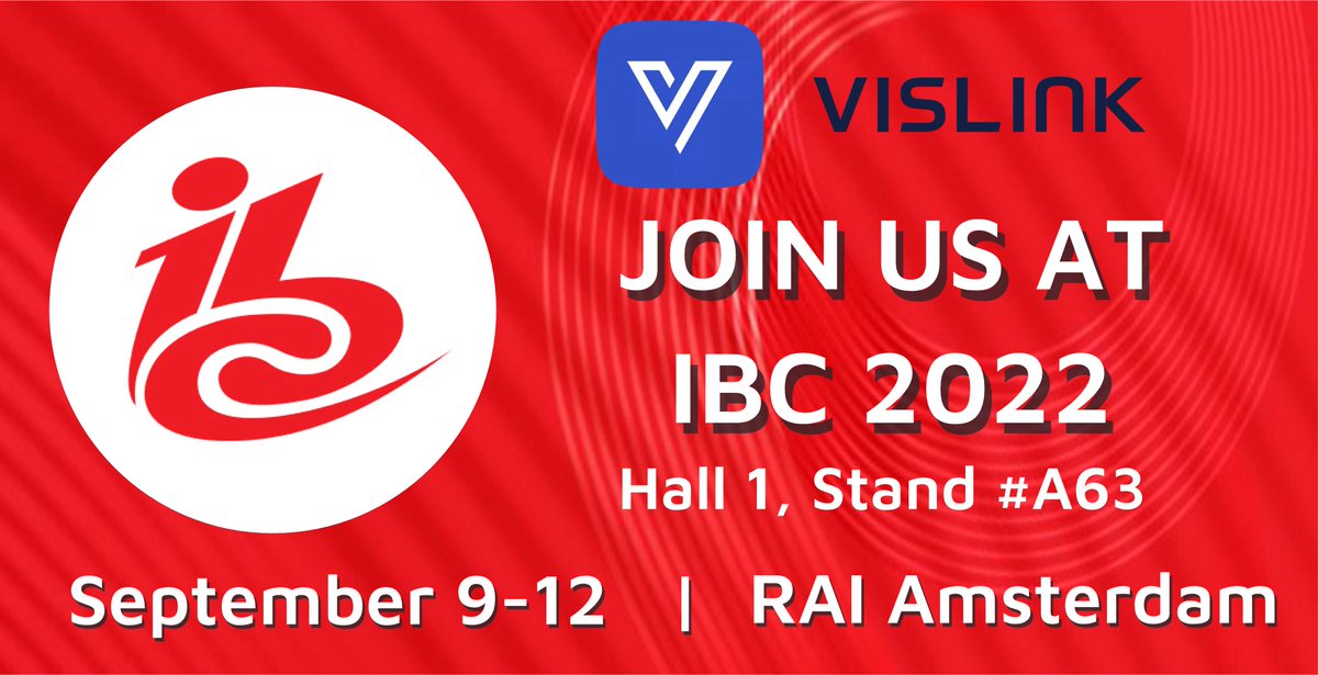 Vislink's tweet photo. Vislink and @MobileViewpoint Will Demonstrate All-IP and AI-Driven Live Production Solutions at IBC 2022 https://t.co/njLFqGfBRP #IBCshow #IBC2022 #AutomatedProduction #AIdriven #HCAM #QuantumReceiver #AeroLINK #AVDS https://t.co/yYt65vBep6