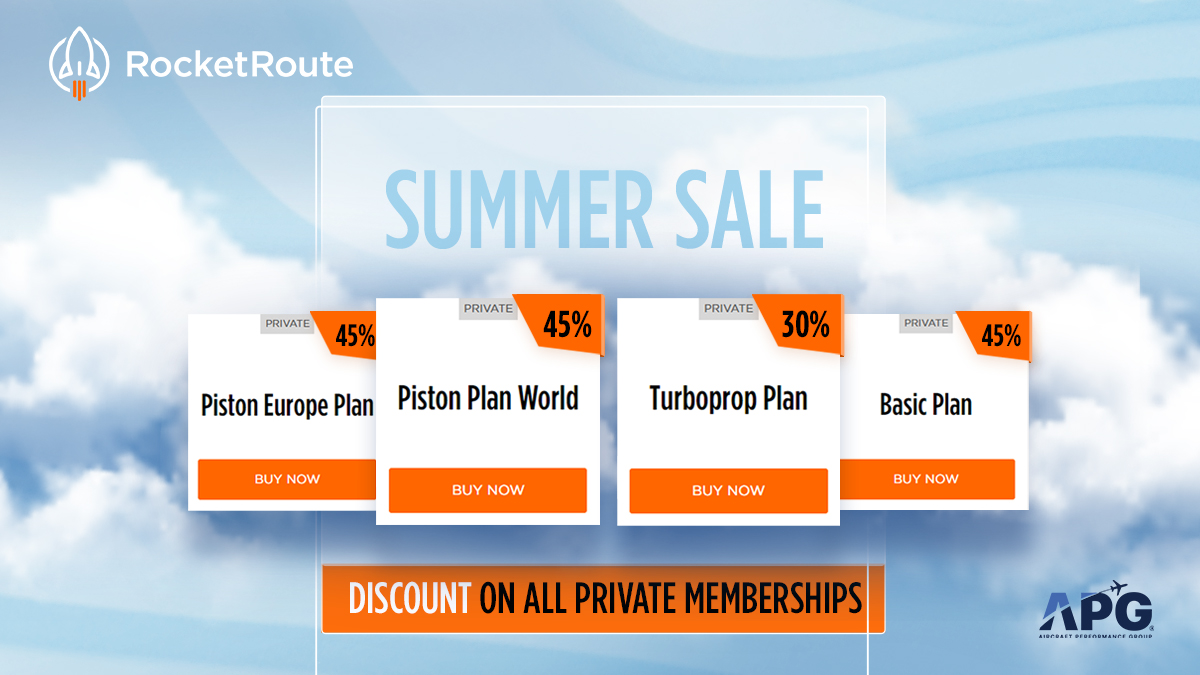RocketRoute's tweet photo. The RocketRoute Summer Sale ends soon! Take advantage of our hot discounts before it's too late! Learn more here β https://t.co/cx018qbfBd
#Aviation #SummerSale #RocketRoute #FlightPlanning https://t.co/eLy5fC0dbc