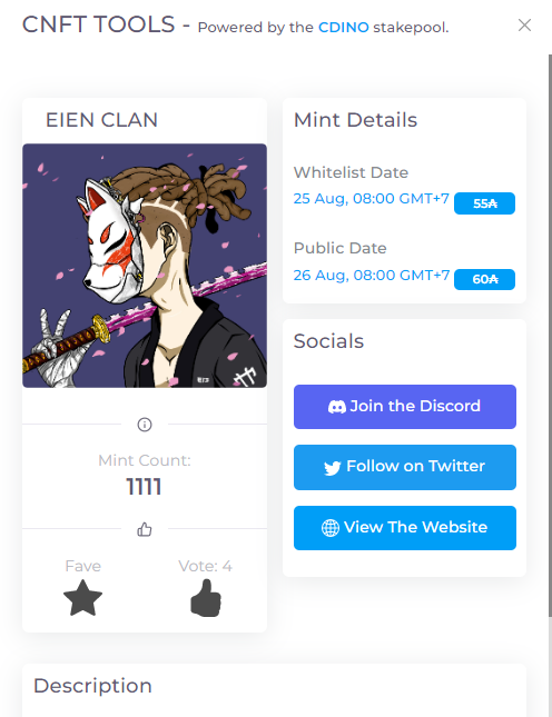 EienClan's tweet photo. Can We get 111 Vote On @CnftTools 👺👺

https://t.co/GP3B5pnx2M

#NFT #NFTs #Cardano #ADA #NFTCommunity #NFTProject #NFTGiveaways  #CNFT #CNFTCommunity #CNFTs #CNFTProject https://t.co/j5Elfpc3Ul