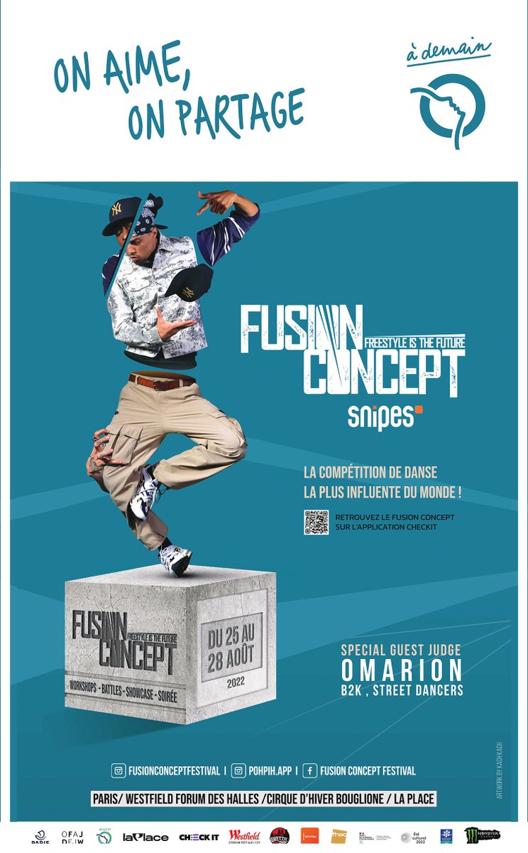 Ligne5_RATP's tweet photo. [Culture] Du jeudi 25 au dimanche 28 août, retrouvez la 12ᵉ édition du #FusionConcept 2022. Un rendez-vous incontournable qui réunira à Paris les meilleurs danseurs de #hiphop freestyle internationaux. Un événement #RATPpartenaire. Plus d’infos ici 👉 https://t.co/iRBY7pJ9Hi https://t.co/zlZqcXwg7h