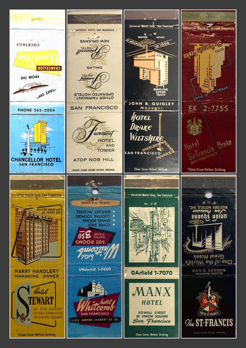 Vintage San Francisco Hotel Matchbooks
#SanFrancisco #Matchbooks #Ephemera