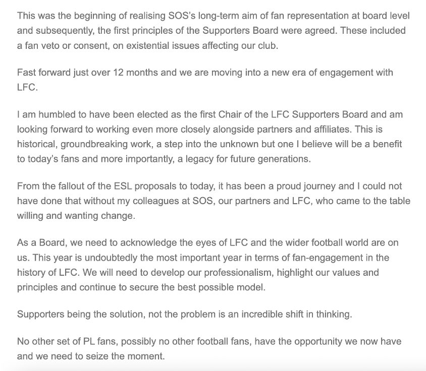 spiritofshankly's tweet photo. Today Spirit of Shankly and @LFC enter a new era of fan engagement with the launch of the Supporters Board - a groundbreaking move that sees fan representation at board level. Read more &amp; watch launch video: https://t.co/pdp3r6n6Tw https://t.co/GrQwouVWJW