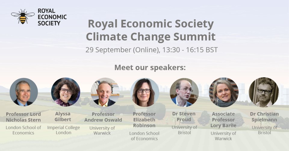 🚨EVENT – Register for the RES online #ClimateChangeSummit! 📅29 September 2022 🗣️Speakers: @lordstern1, @AlyssaRGilbert, Andrew Oswald, Elizabeth Robinson, @DrStevenProud, @LoryBarile & @spielmanntweets Registration & more info👉bit.ly/3QexU1C #EconTwitter