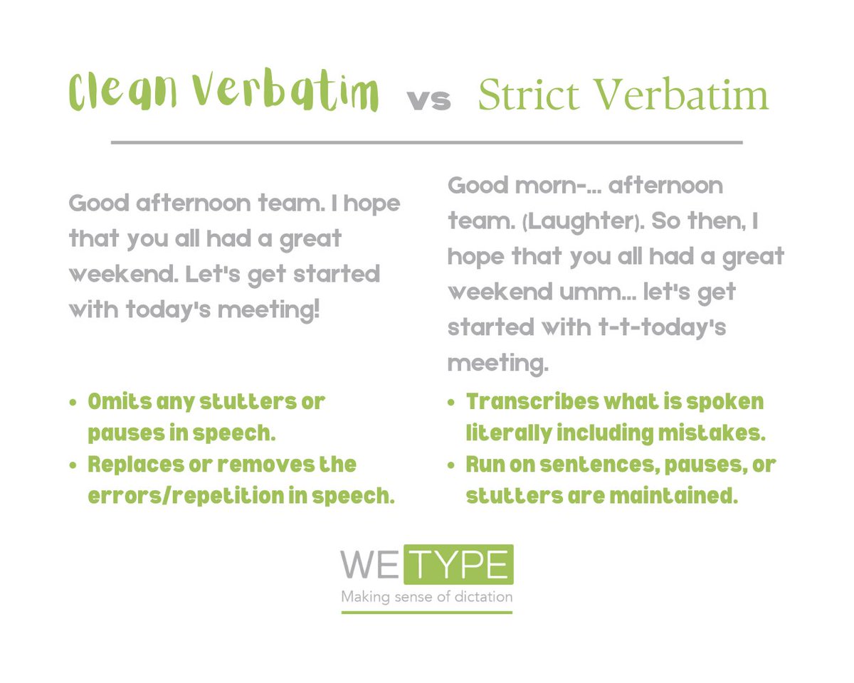 wetypeuk's tweet photo. We offer both clean and strict transcriptions – both of which have their own benefits. Learn more here: https://t.co/50D6AA851b

#Dictation #Transcription #TranscriptionServices #WeType #WeTypeUK https://t.co/vbdCc1bixv