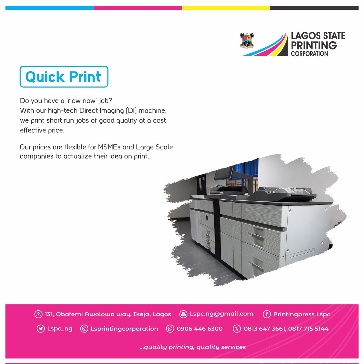 lspc_ng's tweet photo. #QuickPrint
#Print
#Printing
#LagosPrinting https://t.co/IYJ4RqMdWX