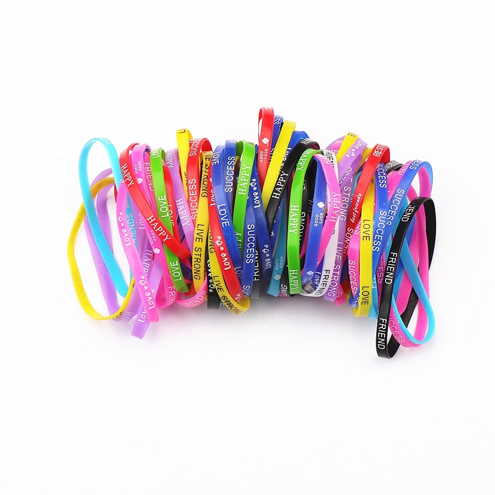 AccezDiy's tweet photo. #kitchentools #homeaccs 50pcs/lot Fashion Multicolor Love Friendship Elastic Silicone Bracelet Bangle Women Men Power Wristband Mix Style Gifts https://t.co/TEjT4tmkBi https://t.co/85eF9B5ouy