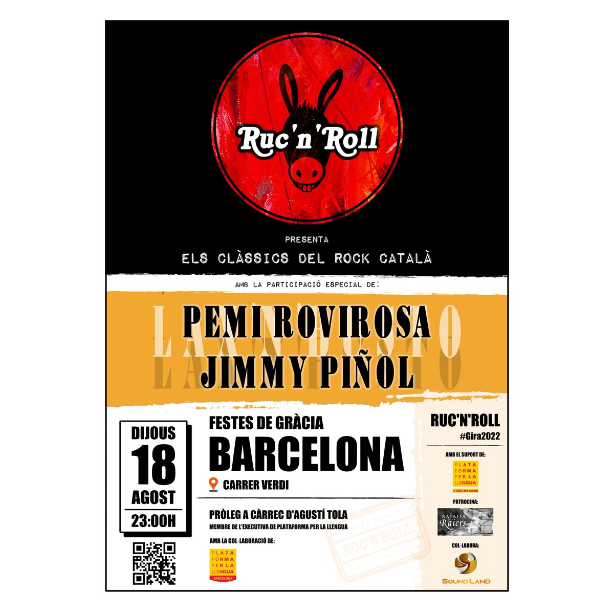 ruc_n_roll's tweet photo. 📣📣 DEMÀ‼️

🗓 18 d'agost
⏰ 23:00h
📍 C/ Verdi
#FestesDeGràcia | #Barcelona

👉 Comptarem amb la participació dels mestres Jimmy Piñol i Pemi Rovirosa dels LAX'N'BUSTO!!

👅 I la col·laboració de @PLBarcelones, amb pròleg a càrrec d'@agustitola!!

US HI ESPEREM!!!!!

🔥🔥🔥 https://t.co/52gb0Db07M