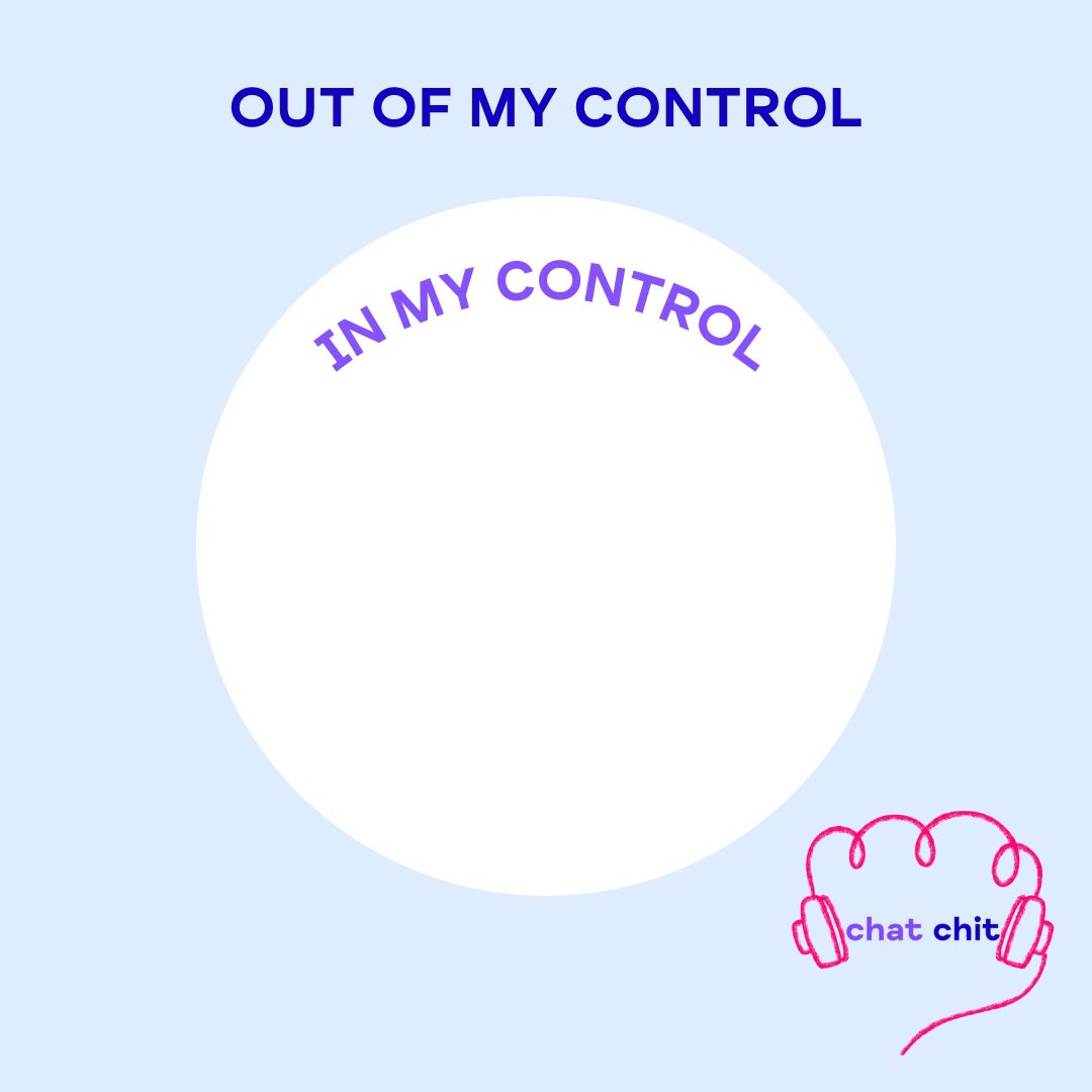 This weeks episode of chat chit I interview Elizabeth about her experiences and what she can and can’t control.  Here’s a few examples from the pod and perhaps a little resource you could fill out yourself to stop the overthinking about things you can’t control! #mentalhealth