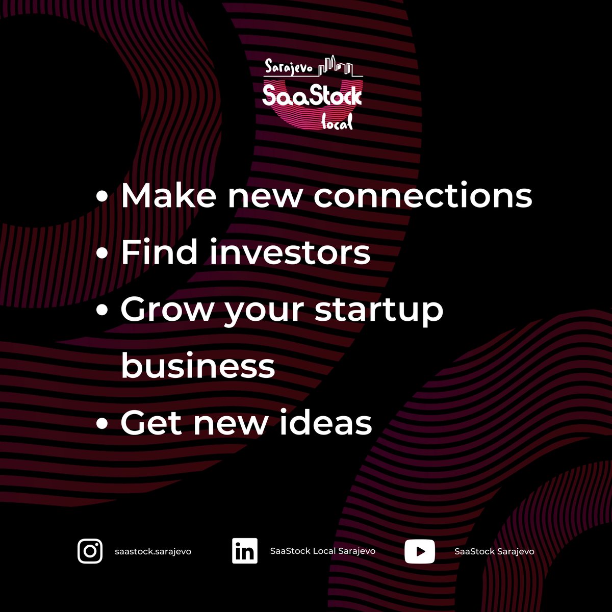 Take the opportunity and learn from the founders of successful startup companies all over the world.💡

#saas #saasmarket #SaaStockLocal #startup #investors #SaaStockSarajevo #sarajevo