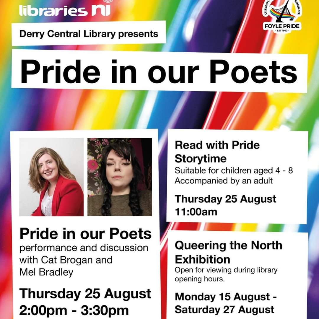 justjillianblog's tweet photo. If you're around #FoylePride next week make a point of going along to this on Thurs 25 August 2pm 
#Derry #Londonderry #Pride #Foyle 
@LibrariesNI https://t.co/YbQjJeSotn