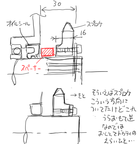 スプロケの裏表どっちやねん疑惑。部品表は上の感じ(つまり今までずっと裏返しだった)整備書はどっちかわからん。画像検索するとどっちもある^^おしえてドゥカティのえらいひと・・・
#ducati 