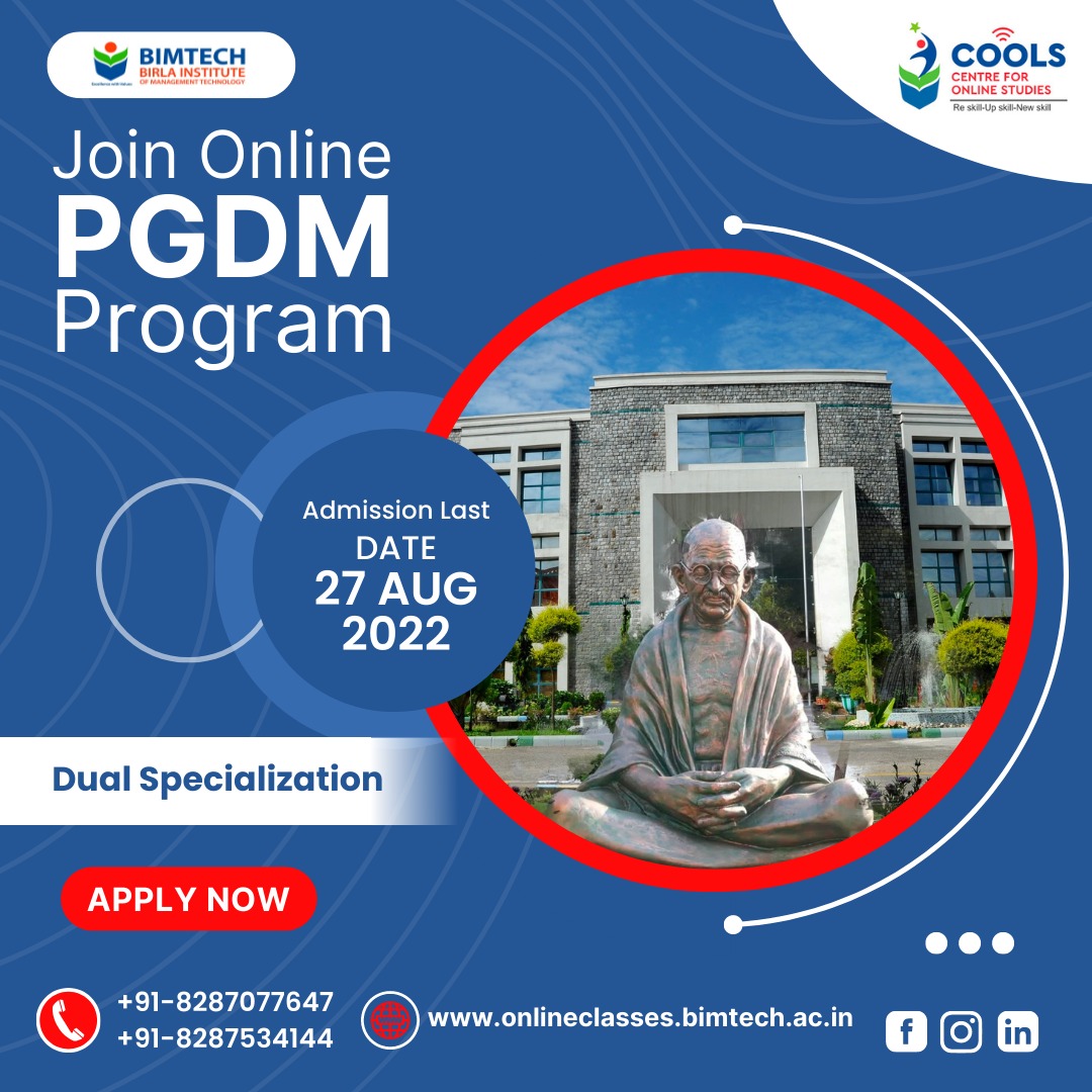 bimtech_cools's tweet photo. PGDM-(ONLINE) from One of the Top B-Schools in INDIA –BIMTECH (COOLS), Greater Noida
https://t.co/2oF0PdOA8x
#onlinepgdm
#BIMTECHCOOLS
#BIMTECHNoida https://t.co/JRPs8RdYQe