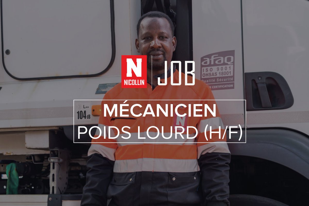 GROUPENICOLLIN's tweet photo. 📣 #RECRUTEMENT
🚚 Le Groupe NICOLLIN recrute un Mécanicien poids lourd (H/F) basé à Basse-Terre (971)📍
👉 Rejoignez la #TEAMNICOLLIN et postulez sur notre site web : https://t.co/u52wVh7sXS https://t.co/CpMaWWNfsG