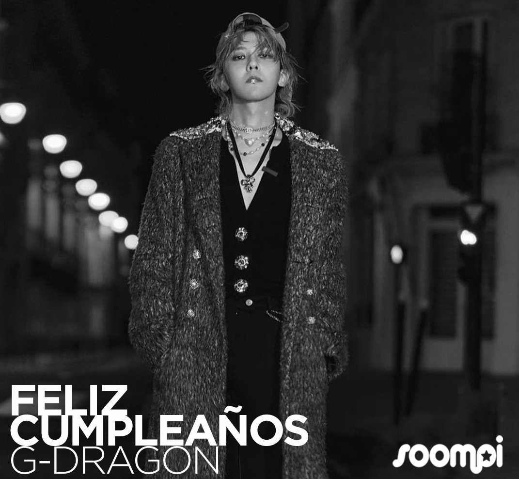 SoompiSpanish's tweet photo. Feliz Cumpleaños a #GDRAGON de #BIGBANG #HappyGDRAGONDay 
Puedes leer más noticias sobre el grupo aquí:
https://t.co/kzw3wbLAon https://t.co/AKjc4eZKwB