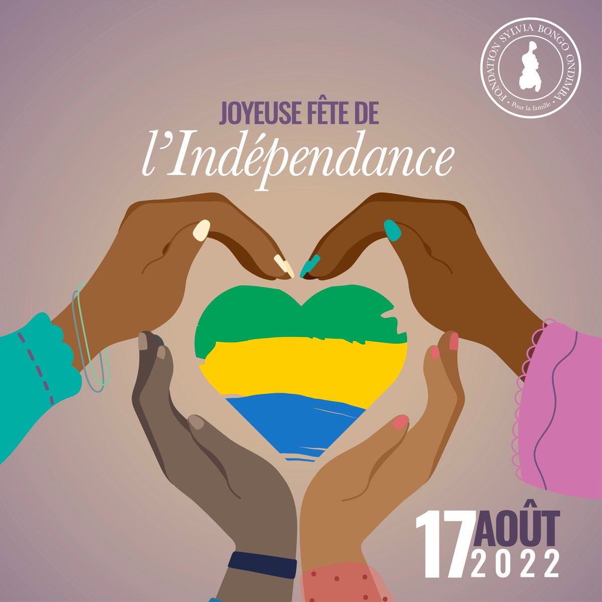 FondationSBO's tweet photo. En ce jour heureux, symbole du 62e anniversaire de l'indépendance de notre beau pays, unissons-nous dans la concorde et la fraternité. 🇬🇦
#GabonaisEtFier #unicite #patrie #17aout #FeteDeLindependance https://t.co/MosSX5SW8d