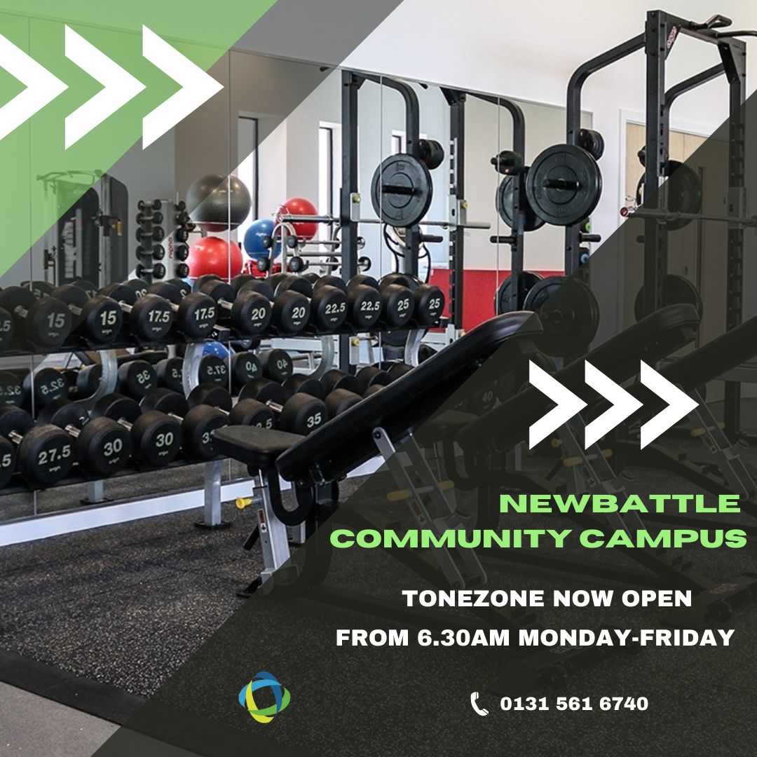Active_Mid's tweet photo. #Newbattle Community Campus #Tonezone is now open from 6.30am Mondays to Fridays 🙌🏋️♀️
Swimming opening times remain the same - 9.15am 🏊
More details on the leisure facilities at Newbattle and the no joining fee offer: https://t.co/B3BVyWcfdk
@midgov
@newbattlehigh https://t.co/NbSuQ2mPVY