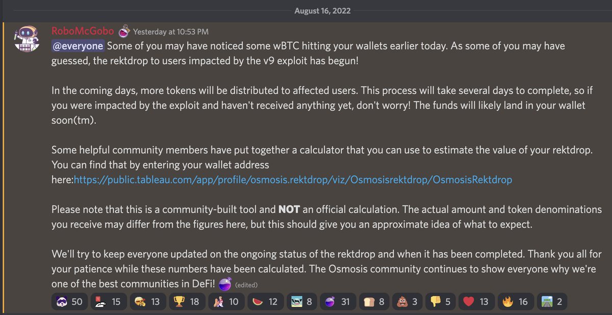 BlockscapeLab's tweet photo. #Osmosis #rektdrop currently happening 🧪⚛️
It is an ongoing process for several days, so be patient and check your wallet for eligibility here (community-built-tool): https://t.co/o1EDNnplbb
$OSMO $ATOM #dex #airdrop #Cosmos #CosmosEcosystem #IBCGang #DeFi https://t.co/rBK5eUGgOU