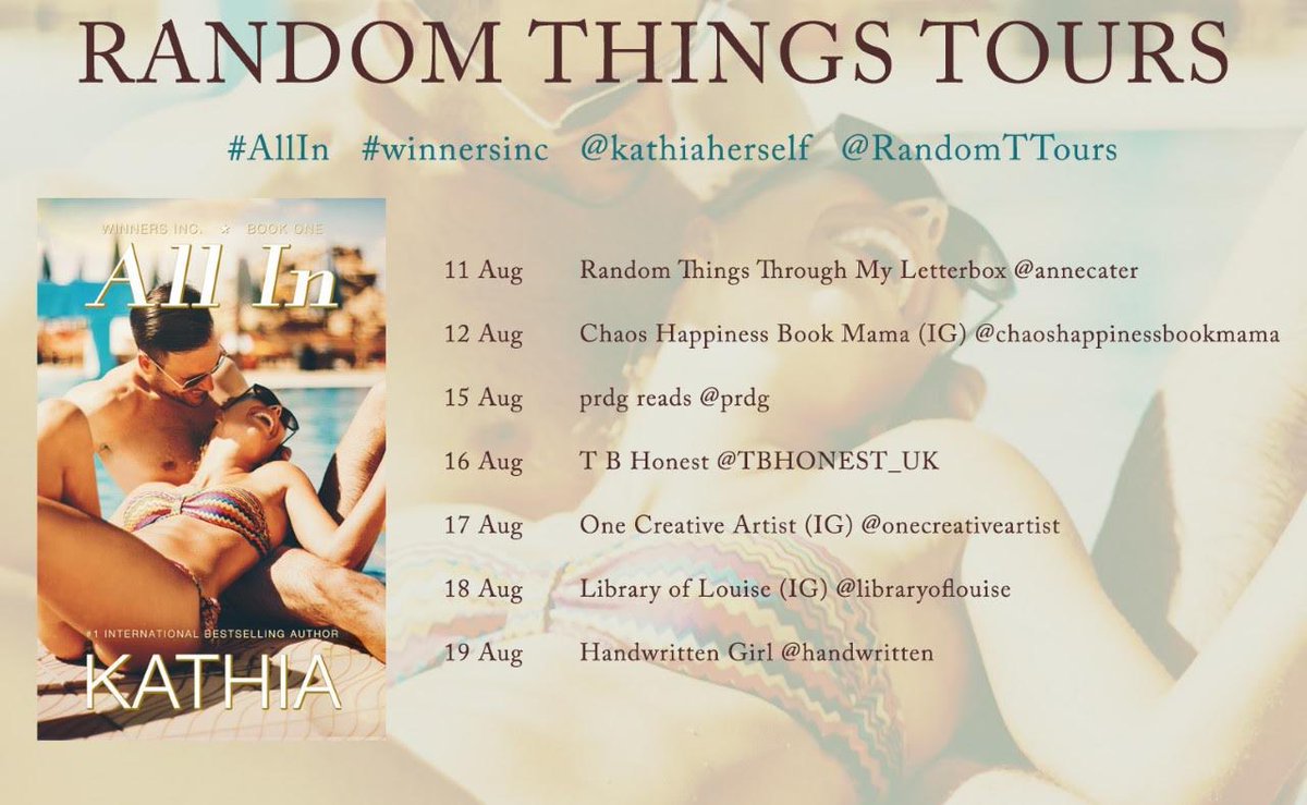 toocreativeart's tweet photo. It is my spot today on @RandomTTours blog tour for #AllIn by @kathiaherself I love this contemporary romantic novel &amp; gave it ⭐️ ⭐️ ⭐️ ⭐️ #winnersinc #romancenovel #ContemporaryRomance #bookreview #BookTwitter https://t.co/qZ69zZxtf0