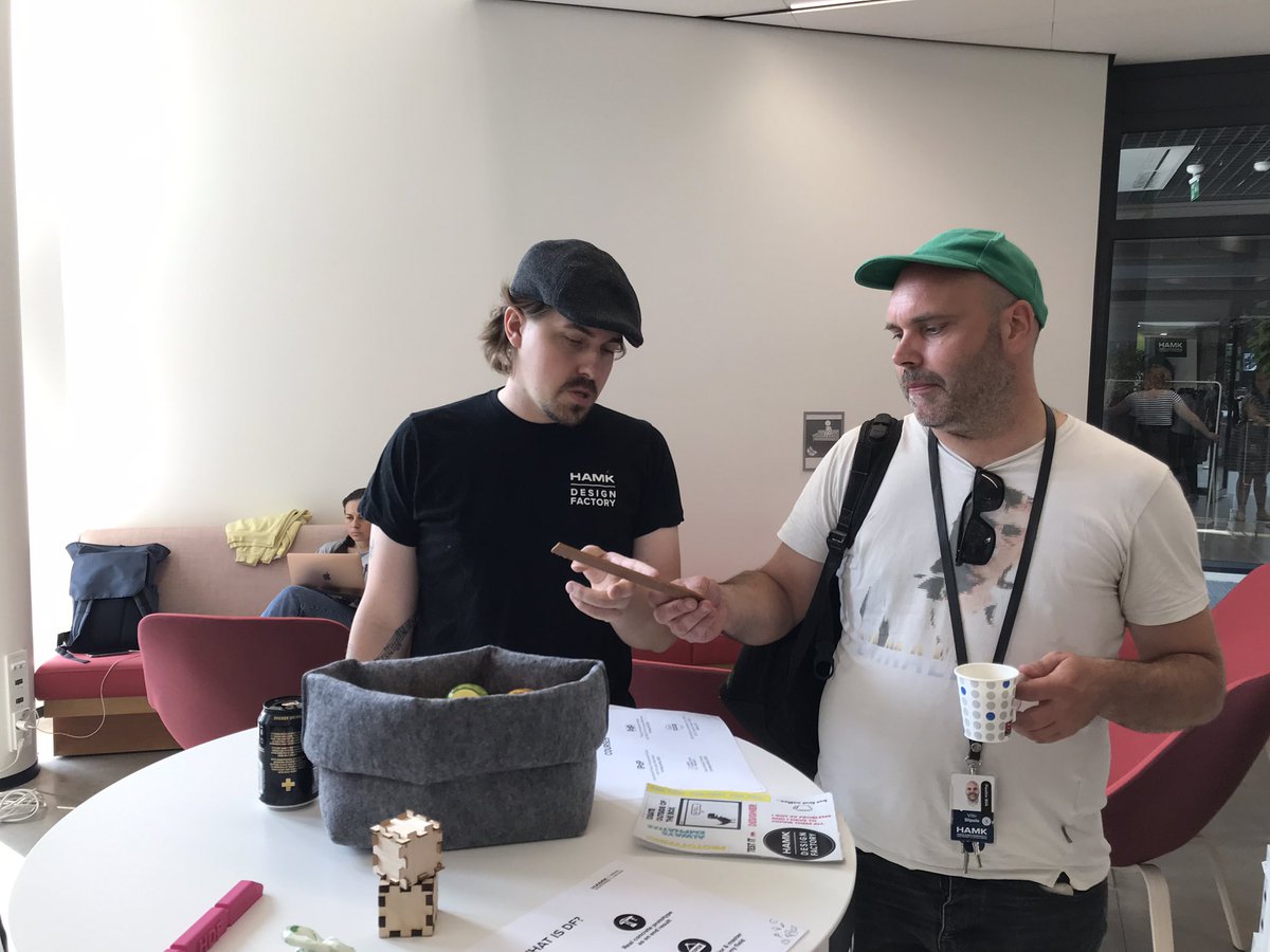 hamkdf's tweet photo. Our prototyping gurus @SiipolaVille &amp; #MarkkuMikkonen @HAMK_UAS #DesignFactory #OrientationDays https://t.co/rFFHAfOngA