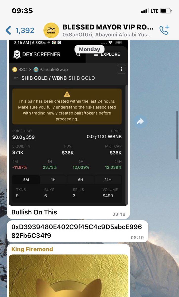 blessed_mayor's tweet photo. #shibgold was dropped in the VIP ROOM at $36k mc! Currently $430k mc. Over 11X done here! Flipping $400 to $4,400 🍀🔥🔥🔥
You need to be here fam 💹

https://t.co/6rnd5yHU0H https://t.co/4tycGqiOvu