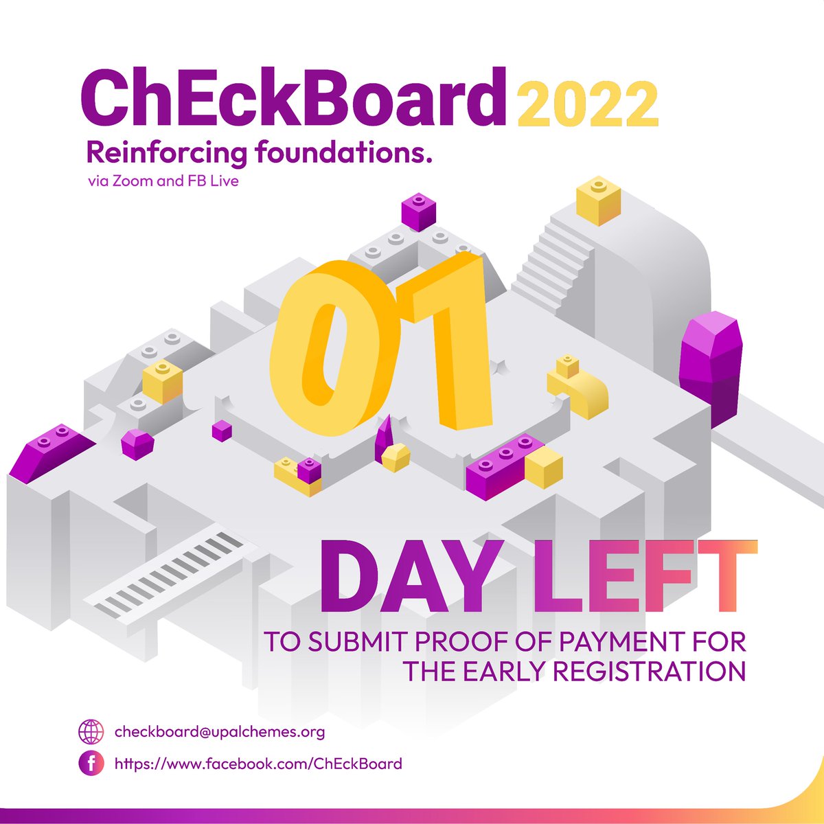 ChEckBoard2024's tweet photo. Reminder to all early registrants, you only have 1 DAY LEFT to send in your proof of payment!
Secure your spot now and together, let us reinforce your foundations for the chemical engineering board exams!
#ChEckBoard2022
#ReinforcingFoundations https://t.co/Ni4MArykHh