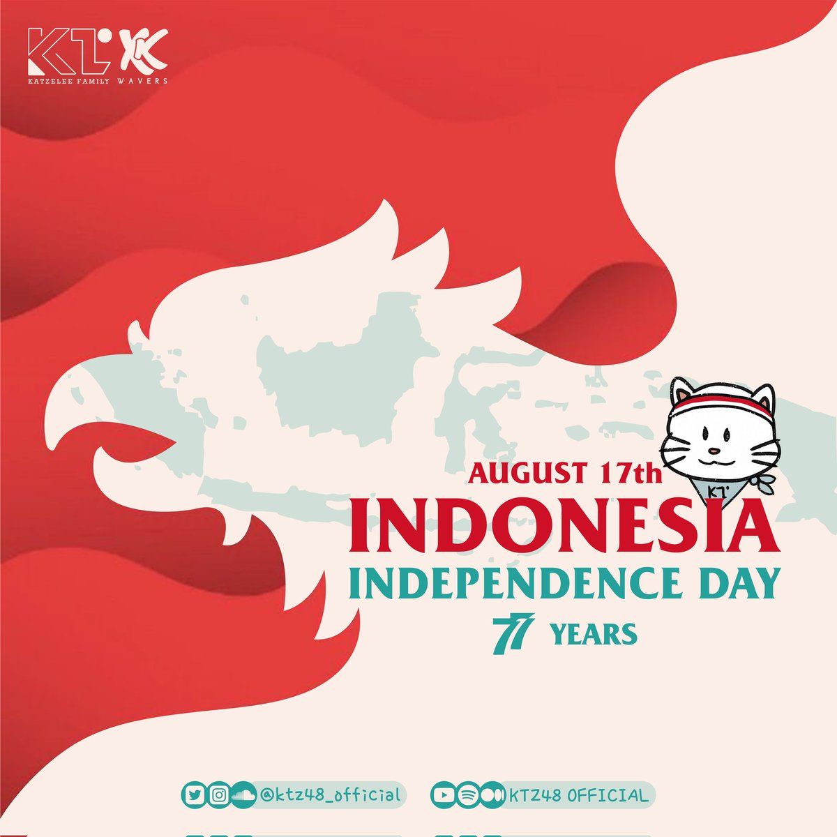 hoobaextudio's tweet photo. #katzeleefamily 77TH INDONESIA INDEPENDENCE DAY
#KTZ48 #HAPPYINDEPENDENCEDAY #DIRGAHAYUINDONESIA #HUTRI77 #17AGUSTUS #AGUSTUSAN #MERDEKA #KTZ48MUHARRAM #KTZ48WORLDOMINATION #Xschool2022 #XKwavers https://t.co/LlpWrXdKKo