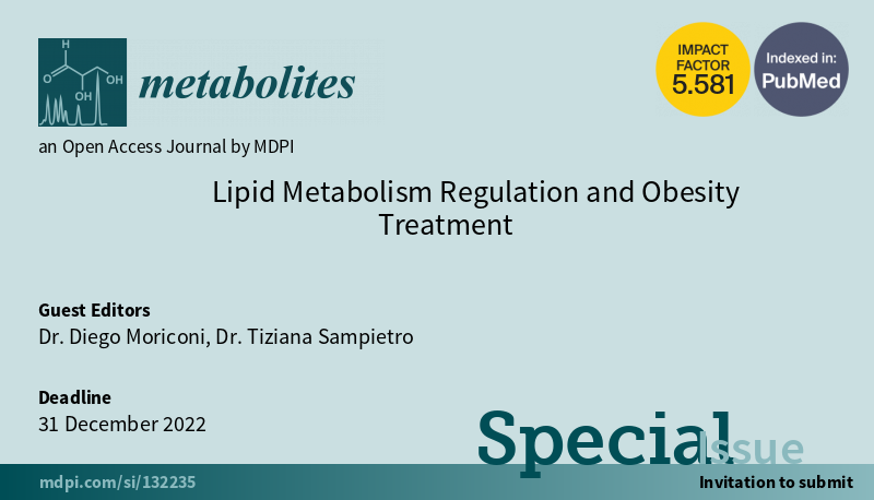 diego_moriconi's tweet photo. If anyone is interested, here you have a Special Issue regarding "lipids, obesity and bariatric surgery".
I will be serving as Guest Editor.

#lipid #obesity #bariatricsurgery #metabolites #leptin #adipokines #cytokines #tryglicerides #SICOB #SIO #SID #lipidomics #EASD #SID #EASO https://t.co/9MY4ntotn0