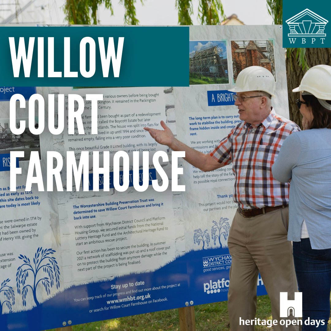 wmheritage's tweet photo. Join us at Westlands Community Centre on the 10th of September, 1pm-4pm for our @heritageopenday event. Join us to learn about some of the construction techniques used to create Willow Court Farmhouse as well utilise VR tech to see the plans for redevelopment. https://t.co/WRnIHJ5QAb