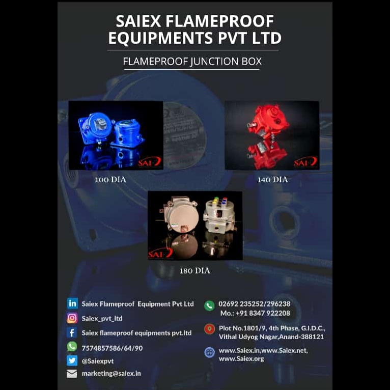 SaiexPvt's tweet image. Flameproof Junction Box

#flameproofenclosure #flameproof #flameprooflight #flameprooflighting #manpower #bpcl #ongc #hazardous #saftyfirst #explosionproof #chemicalindustry #pharmaindustry #oilandgasindustry #gem #manufacturing #quality #industrialdesign