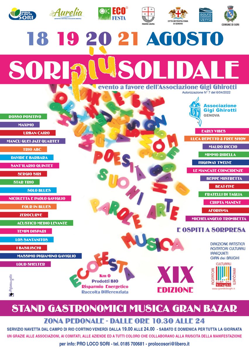 IrrequietiGdB's tweet photo. SoripiùSolidale dal 18 al 21 agosto!
#sori #sorisolidale #soripiùsolidale #ecofesta #gigighirotti #associazionegigighirotti #francohenriquet #giandeibrughi https://t.co/DZASVbTDIs