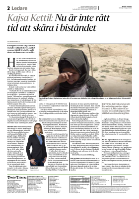 👏Tack <a href="/KajsaKettil/">Kajsa Kettil</a> i <a href="/boras_tidning/">Borås Tidning</a>: 
"Så länge flickor inte får gå i skolan överallt i världen behövs L och KD som motvikt till M och SD:s ambitioner att slopa enprocentsmålet." <a href="/gudrunbrunegard/">Gudrun Brunegård</a> <a href="/JoarForssell/">Joar Forssell</a> <a href="/RPourmokhtari/">Romina Pourmokhtari</a> #RäddaBiståndet