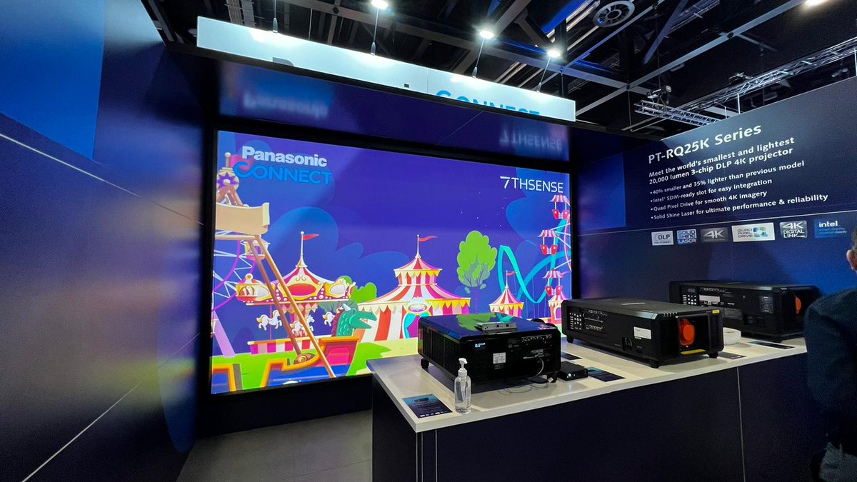 7thSenseDesign's tweet photo. Day 1 of #IntegrateExpo is underway in Sydney.
We’re supporting @dprojection demo (stand #C18) with a Pico Media Server powering a Satellite MLS projector.
Pico is also in action on the @PanasonicProAV Connect stand (#F32) powering their demo of a PT-RQ25K Series projector https://t.co/mLr6khhOYc