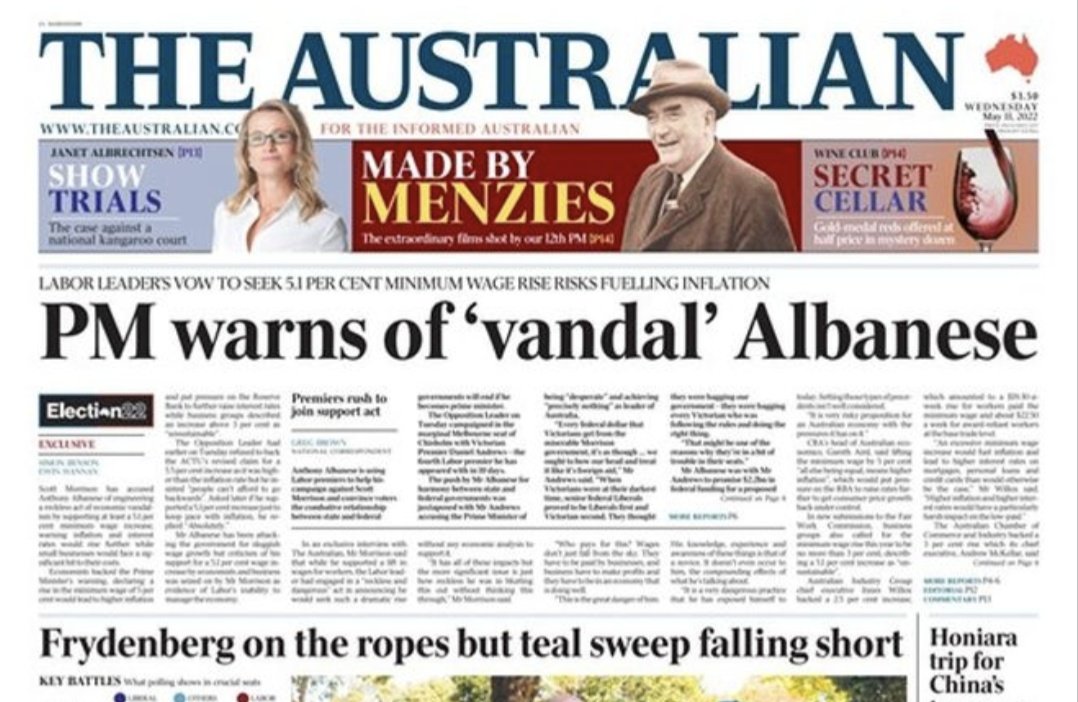 MediaAnalystOz's tweet photo. Simon Benson was writing hit pieces on Albanese to try to get Morrison re-elected, while Benson knew that Morrison was secretly five ministers including Treasurer and Home Affairs

Morrison's secret powers would have carried over into his new govt

Benson has questions to answer https://t.co/A7m7s7hNjY
