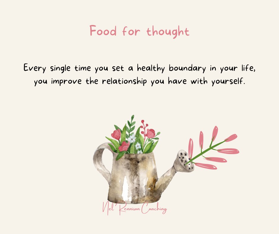 NelCoaching's tweet photo. Healthy Boundaries are necessary components for self-care.  Boundaries make our expectations clear, so others know what to expect from us and how we want to be treated. Boundaries are the foundation for happy, healthy relationships. https://t.co/t0ASletiWW