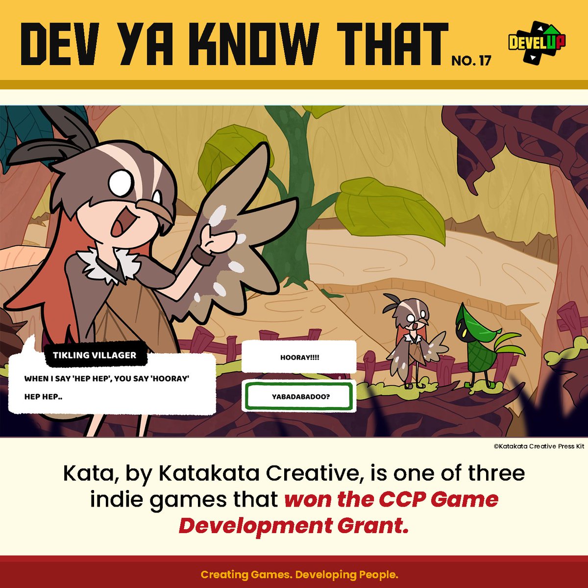 DevelUP_Diliman's tweet photo. Ohohoho! Indie AND local game dev trivia? ๐ต๐ญ๐
Kata, the brainchild of @KatakataCreates, tells the heartfelt story of a lost child, journeying ๐ through different places and meeting different people in the form of major Filipino art ๐จthemes.
#DevYaKnowThat #DevelUP #indiegame https://t.co/TYFUPDecpg