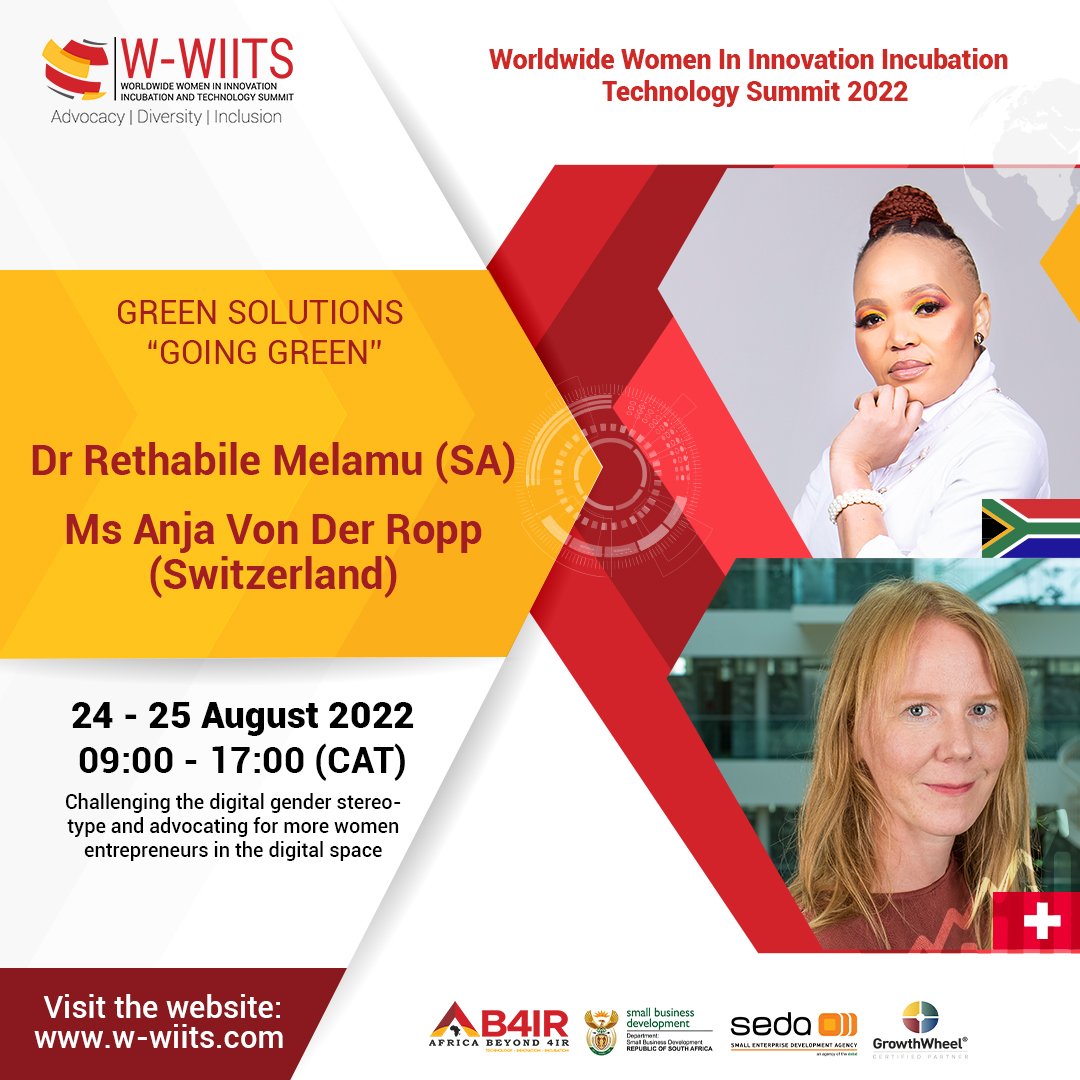 ab4_ir's tweet photo. Meet Your Speakers!
@DrRethabileM:Chief executive officer of @sapvia
Ms. Anja Von der Ropp:Senior Program Coordinator
Climate Change and Food Security @WIPO
https://t.co/fEr8jJdMab
#ab4ir
#AB4IRwomensmonth
#w_wiits
#w_wiits2022
#umbocoder
#WomensMonth2022
#WomenInTechnology https://t.co/uFFiiPVBlk