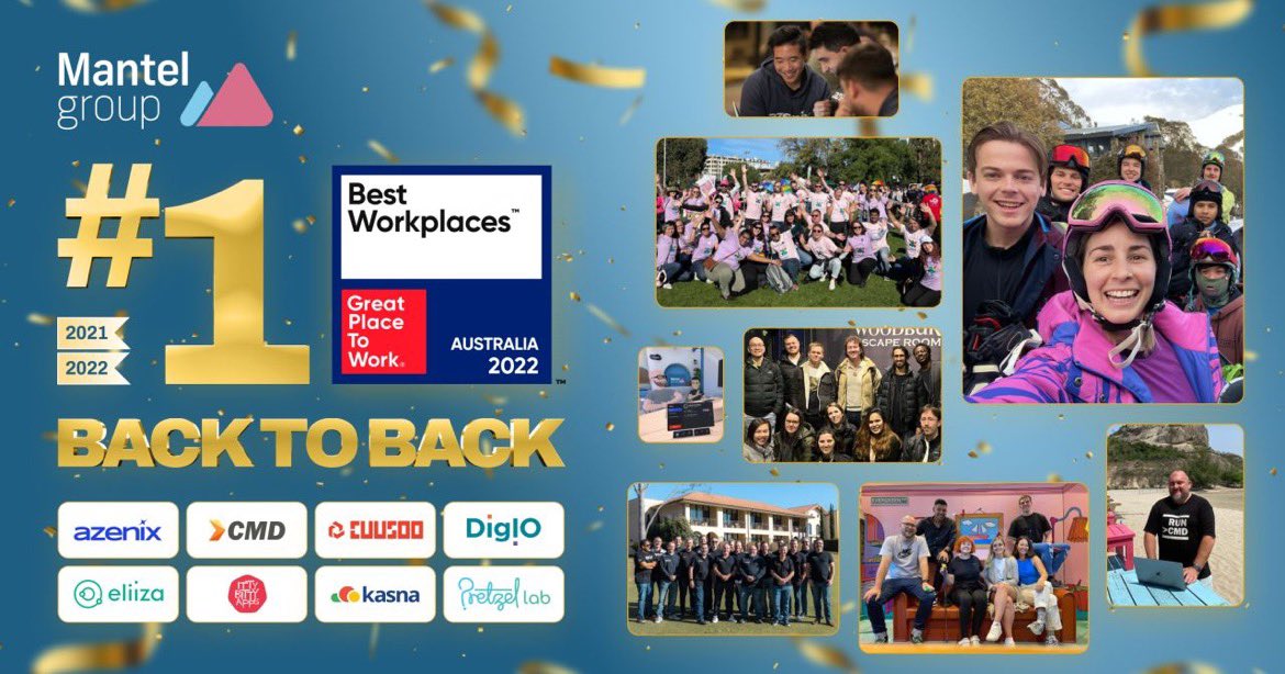 EmilyMartyn4's tweet photo. When you win 1st place in Great Place To Work for a second year in a row, you just gotsta post to all the socials 🤩 So proud of these amazing humans @AzenixAU @GPTW_Australia https://t.co/R99Zz89iWc