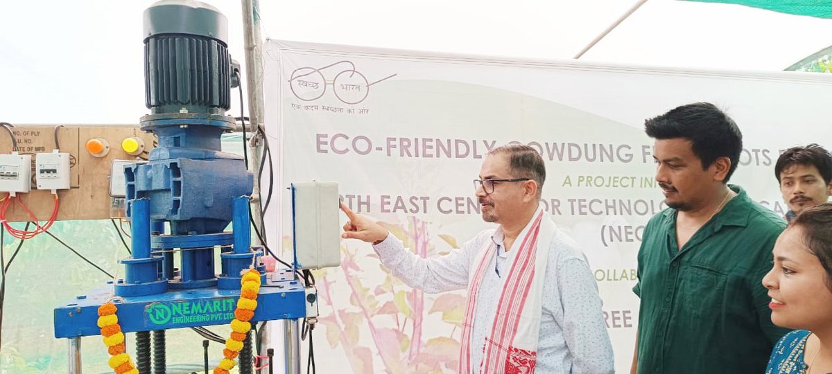 NECTAR_DST's tweet photo. Inauguration of the project, "Eco-friendly Cowdung Pots for Nursery", by NECTAR in collaboration with Dharitree Nursery, Sonapur on 17th Aug 2022 by DG, NECTAR, dignitaries from Forest Department Assam and other Officials from NECTAR https://t.co/1Q2hgpiZL7