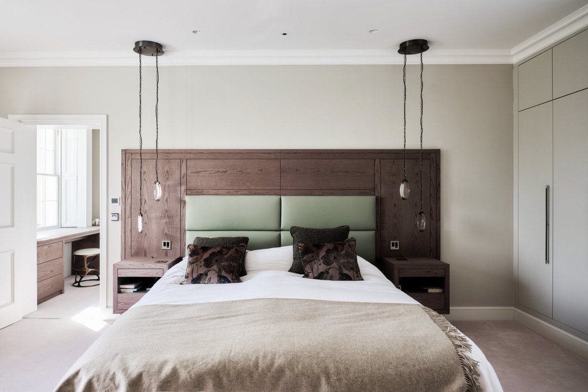 Our clients' ambition was to make this family residence in #Bath their own, introducing practical storage with clean, contemporary lines, a luxurious, tactile finish and a soft colour palette. Our full #bespokefurniture design, make and installation service made this a reality.