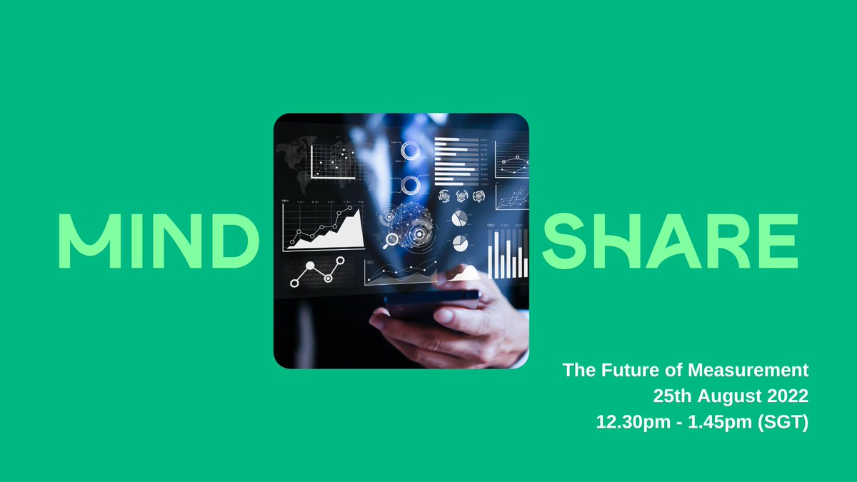 MindshareAPAC's tweet photo. We are excited to share that we have an upcoming webinar on “The Future of Measurement” which will cover what changes you can make today to measure what matters tomorrow, keeping your data and analytics future proof in the long term. 📲

#TeamMindshare #TeamMindshareAPAC https://t.co/5OFHVZEVjF