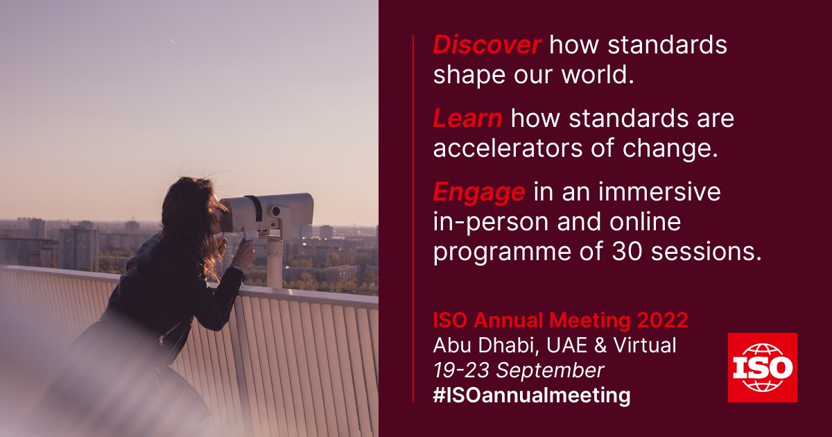 Have you signed up yet for the #ISOannualmeeting?

Whether you are joining us in Abu Dhabi🇦🇪, or connecting virtually💻, there's a session for you. 

Be a part of the global collaboration for a sustainable future👉iso.org/annualmeeting