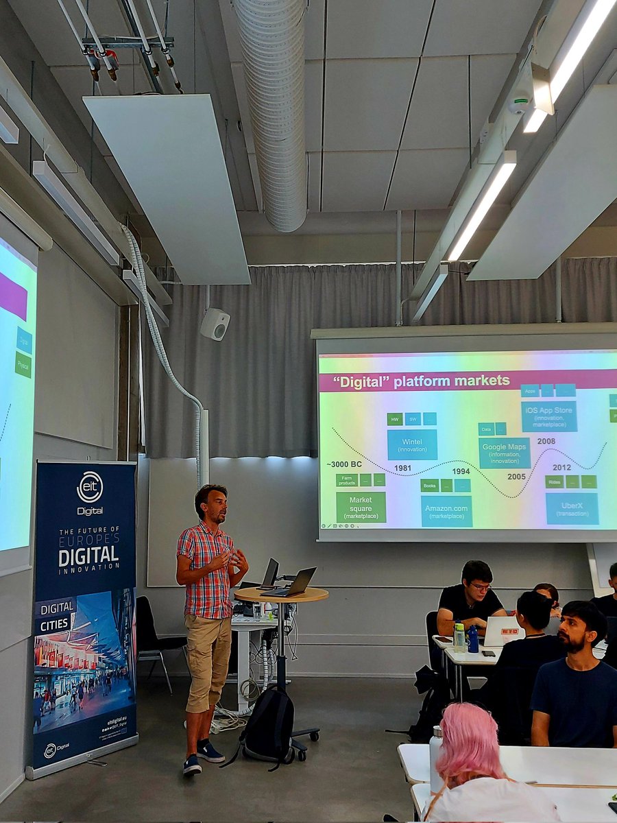 HTarabichi's tweet photo. @ktkarhu explaining platform economy fundementals and types of network effects during  #eitdigitalsummerschool at #aaltouniversity #digitalcities
@EIT_Digital https://t.co/9OyurOAW5X