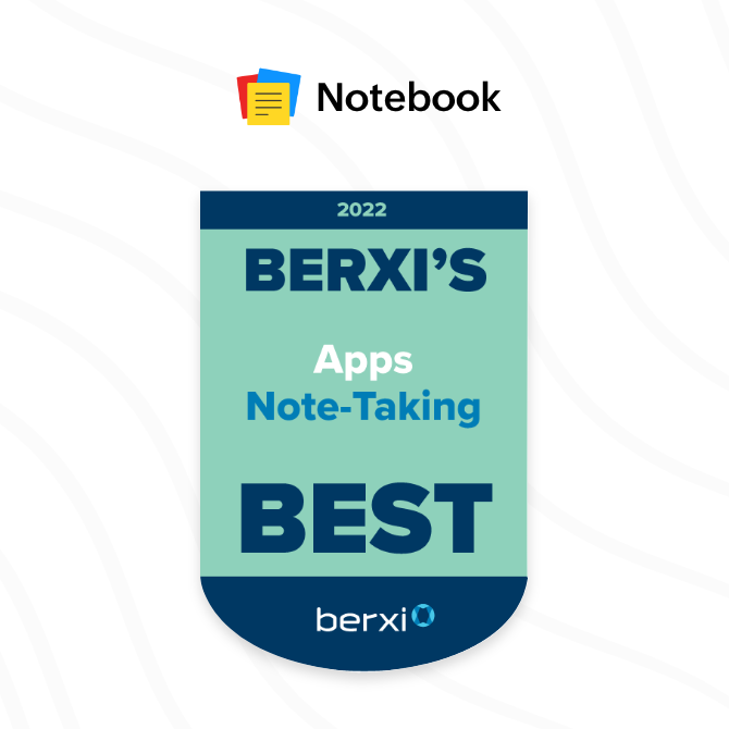ZohoNotebook's tweet image. #ZohoNotebook has been mentioned as one of the best note-taking apps of the year by Berxi.com. We're grateful to them for recognizing us as the "Best" 🙏. We'll continue striving to be the best.
berxi.com/resources/arti…