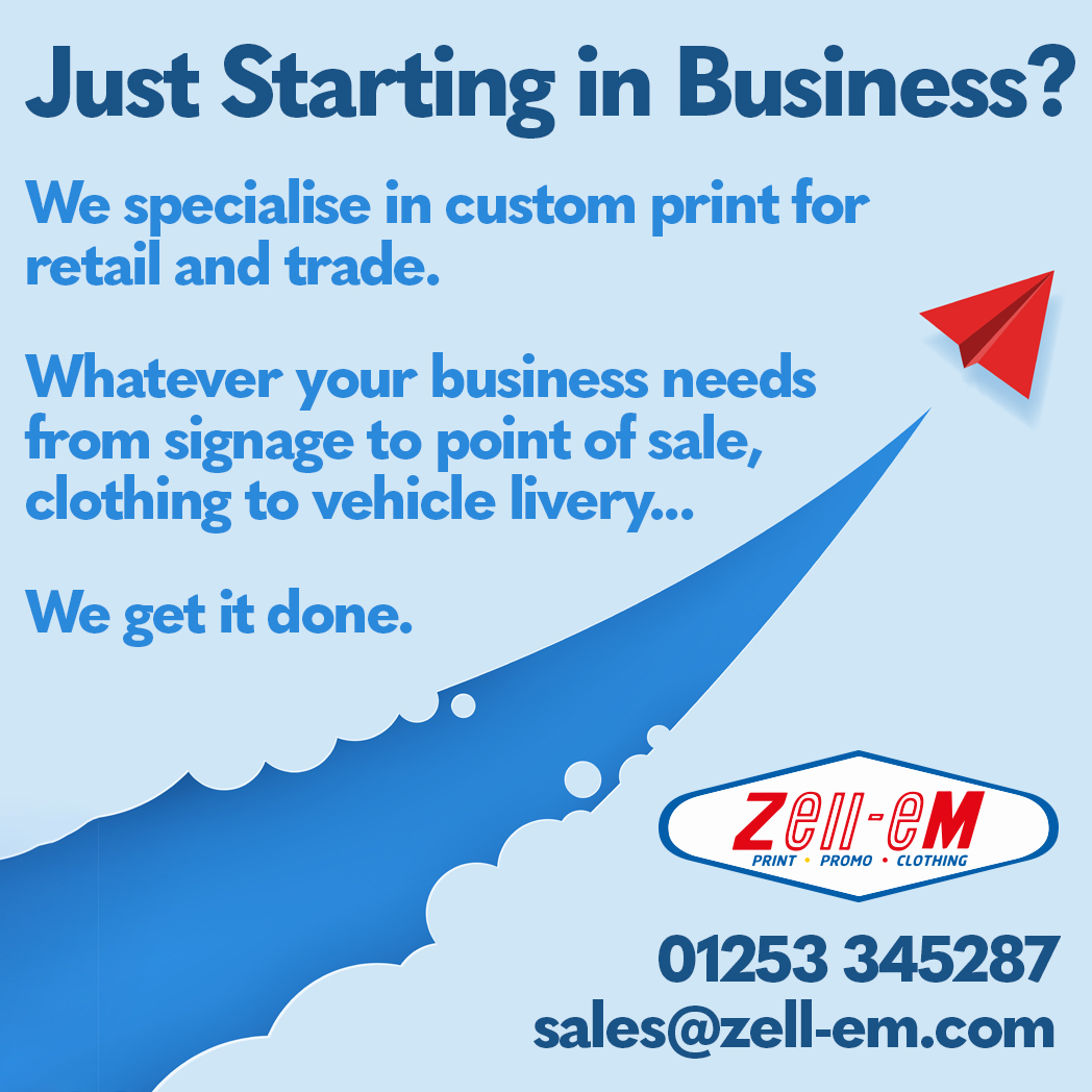 ZellEmGroup's tweet photo. Are you 1 of the 1,823 companies that start up every day in the UK? We've been helping other businesses flourish for 75 years. We get it done. #newbusiness #startup #customclothing #signage #POS #embroidery #print #zellem #macprintuk #poloshirts #tshirts #blackpool #lythamstannes https://t.co/iJqPpLnfPz