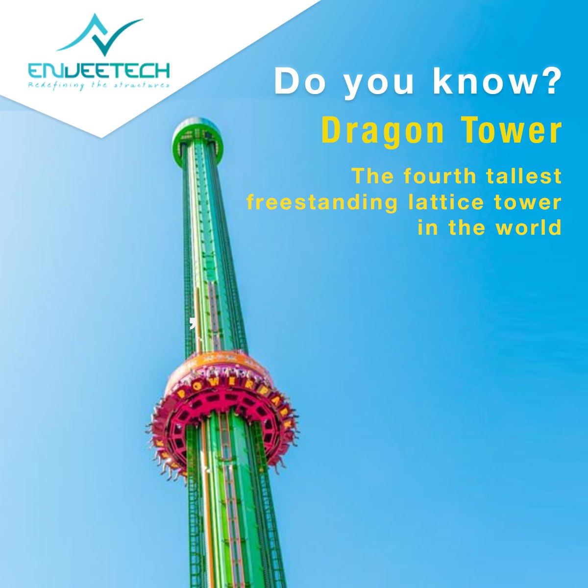 Enveetechinfo's tweet photo. Dragon Tower, also known as Long Ta  or Heilongjiang Tower, is a 336 m (1,102 ft) tall multi-purpose Chinese steel lattice television and observation tower. The Long Ta is used for television broadcasting; telecommunication, transmitting FM-/TV-broadcasting .
#enveetech #steel https://t.co/gLLjt5MAN7